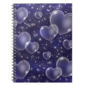 Blauwe bubbelharten met een stijlvolle 90-jarige s notitieboek (Voorkant)