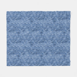 Blauwe bubbelomhulsel fleece deken