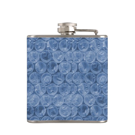 Blauwe bubbelomhulsel heupfles (Achterkant)