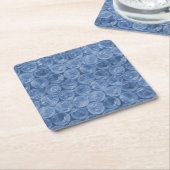 Blauwe bubbelomhulsel kartonnen onderzetters (Schuin)
