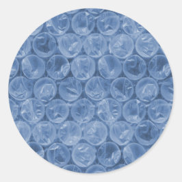 Blauwe bubbelomhulsel ronde sticker