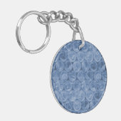 Blauwe bubbelomhulsel sleutelhanger (Voorkant Links)