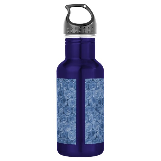 Blauwe bubbelomhulsel waterfles (Achterkant)