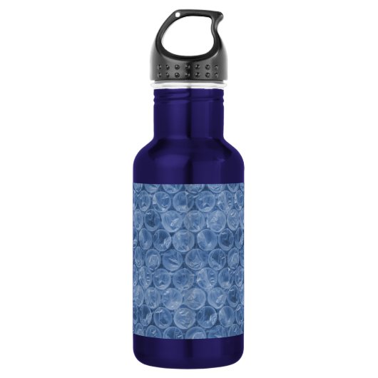 Blauwe bubbelomhulsel waterfles (Voorkant)