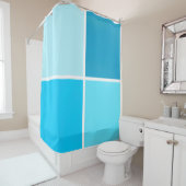 Blauwe bubbelpleinen douchegordijn (In situ)