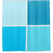 Blauwe bubbelpleinen douchegordijn (Voorkant)