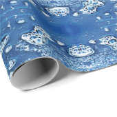 Blauwe bubbels Abstract ijswaterkranspappapier Cadeaupapier (Rol Hoek)