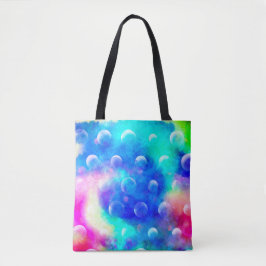 Blauwe bubbels abstracte heldere kleuren trendy gi tote bag