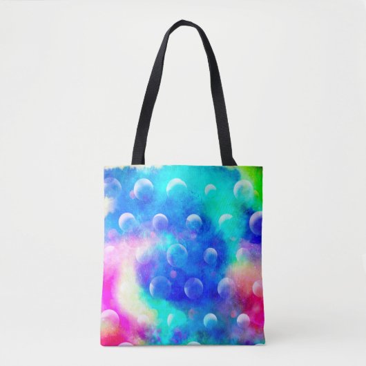 Blauwe bubbels abstracte heldere kleuren trendy gi tote bag (Voorkant)