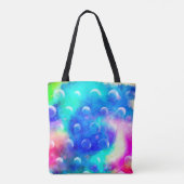 Blauwe bubbels abstracte heldere kleuren trendy gi tote bag (Achterkant)