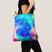 Blauwe bubbels abstracte heldere kleuren trendy gi tote bag (Dichtbij)