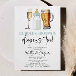 Blauwe Bubbels Brouwen en Luiers ook! Baby Shower Kaart