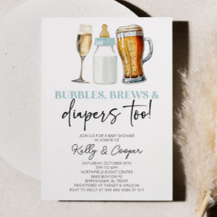 Blauwe Bubbels Brouwen en Luiers ook! Baby Shower Kaart