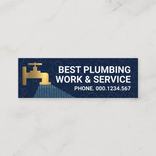 Blauwe bubbels die de gouden strop opvoeren mini visitekaartje (Voorkant)