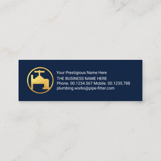 Blauwe bubbels die de gouden strop opvoeren mini visitekaartje (Achterkant)