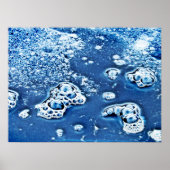 Blauwe bubbels Ice en Abstract Poster water (Voorkant)