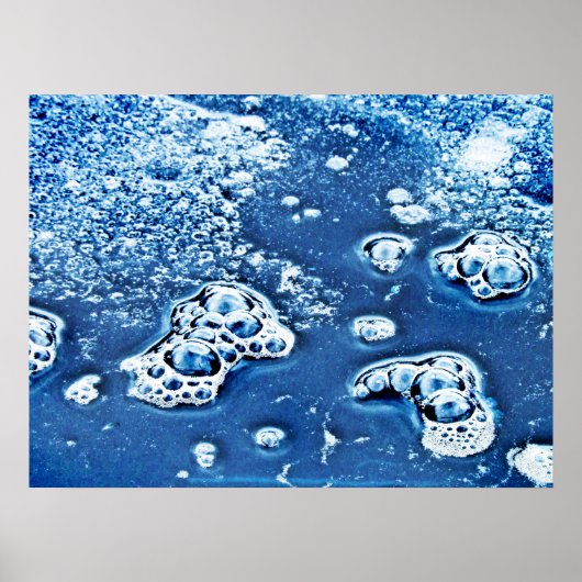 Blauwe bubbels Ice en Abstract Poster water (Voorkant)