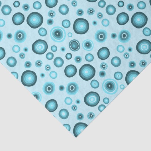 Blauwe bubbels Moderne Circles Pattern Gift Tissuepapier (Detail)