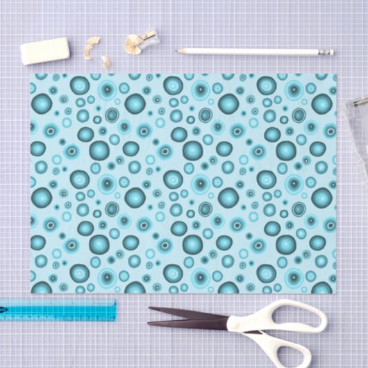 Blauwe bubbels Moderne Circles Pattern Gift Tissuepapier (Craft)