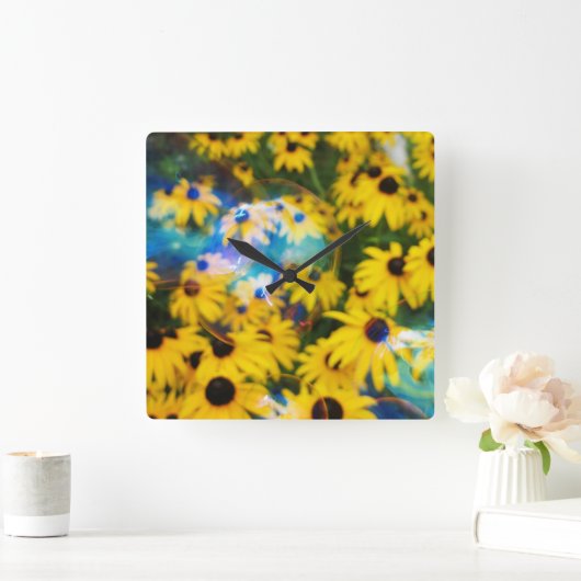 Blauwe bubbels op bruinvissen! vierkante klok (Huis)