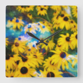 Blauwe bubbels op bruinvissen! vierkante klok (Voorkant)