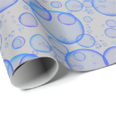 Blauwe bubbels op grijs cadeaupapier (Rol Hoek)