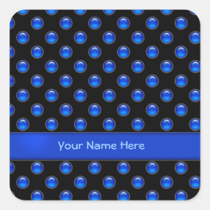 Blauwe Bubbels Zwart Vierkante Sticker