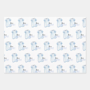 Blauwe Bubble Wrapping Papier Platte Blad Set van  Inpakpapier Vel