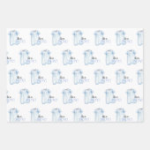 Blauwe Bubble Wrapping Papier Platte Blad Set van  Inpakpapier Vel (Voorkant 2)