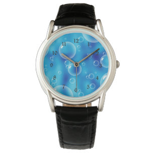 Blauwe bubels horloge