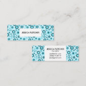 Blauwe bubels Minimale koelcirkels Patroon Mini Visitekaartje (Voorkant / Achterkant)