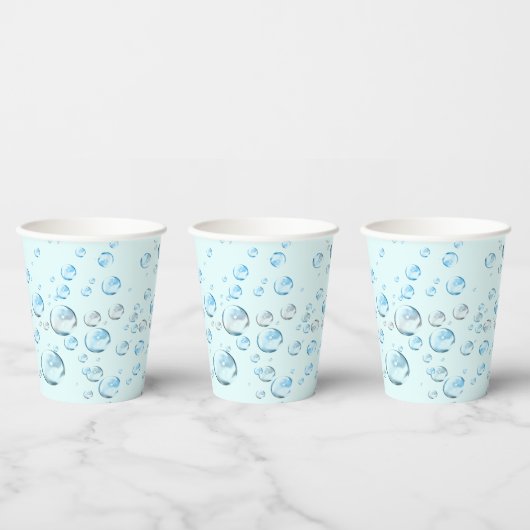 Blauwe bubels papieren bekers (Multi)