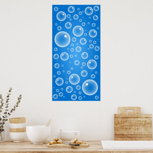 Blauwe bubels poster (Keuken)