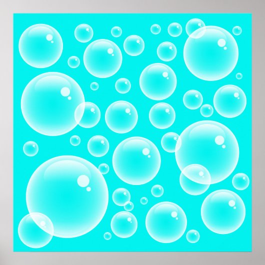 Blauwe bubels poster (Voorkant)