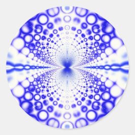 Blauwe bubels ronde sticker
