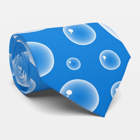 Blauwe bubels stropdas (Opgerold)