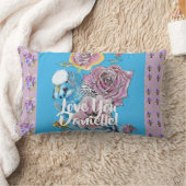 Blauwe Budgie lila bloem bloemen decor kussen (Deken)