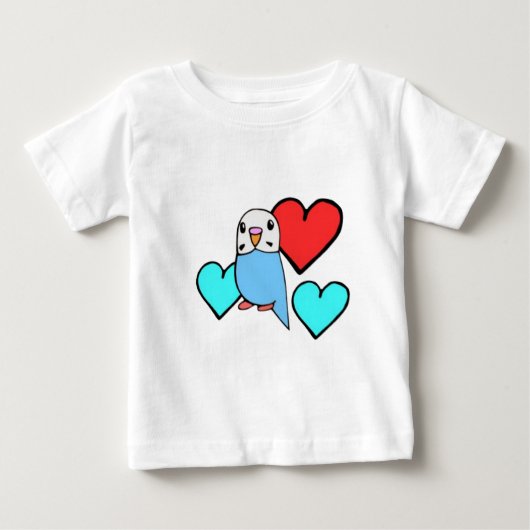 Blauwe Budgie met Hartjes (Voorkant)