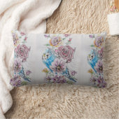 Blauwe Budgie & Rozen Waterverf vogel Decoratie ku Kussen (Deken)