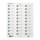 Blauwe Budgie Vogel Paar Etiket (Full Sheet)
