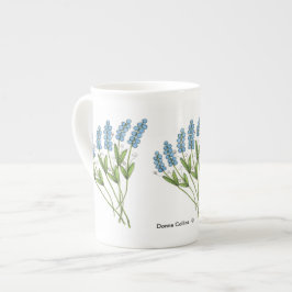 Blauwe Buds Bone china Mok