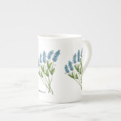 Blauwe Buds Bone china Mok (Voorkant rechts)