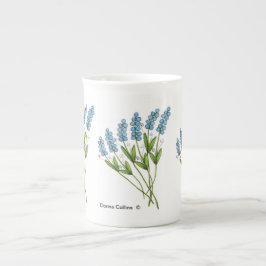 Blauwe Buds Bone china Mok