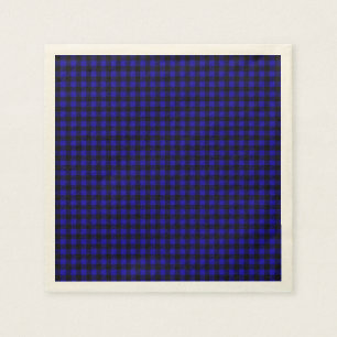 Blauwe Buffalo Plaid Papieren servetten