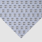 Blauwe Buffalo Pset Cadeauillustratie op blauw Tissuepapier (Detail)