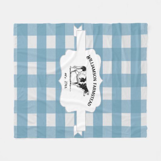 Blauwe buffel Boerderij Koe Fleece Deken (Voorkant (Horizontaal))