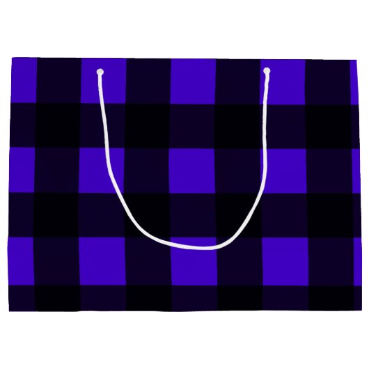 Blauwe Buffel Groot geruite Large Cadeautasje (Achterkant)