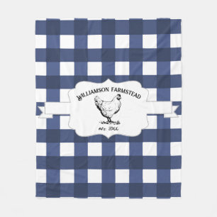 Blauwe Buffel Plaid Boerderij Kip Fleece Deken