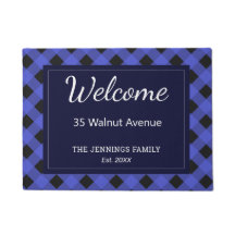 Blauwe Buffel Plaid Check Patroon gepersonaliseerd