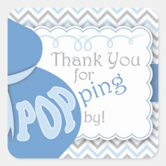 Blauwe buik bump Baby shower gunst Stickers (Voorkant)